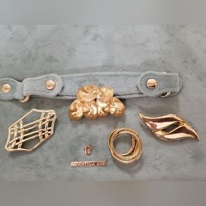 Vintage Gold Tone Broach Collection